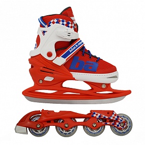 Коньки-ролики BlackAqua AS-409 2в1, цвет красно-синий, размер L 39-42 (Black Aqua, 7526RT)